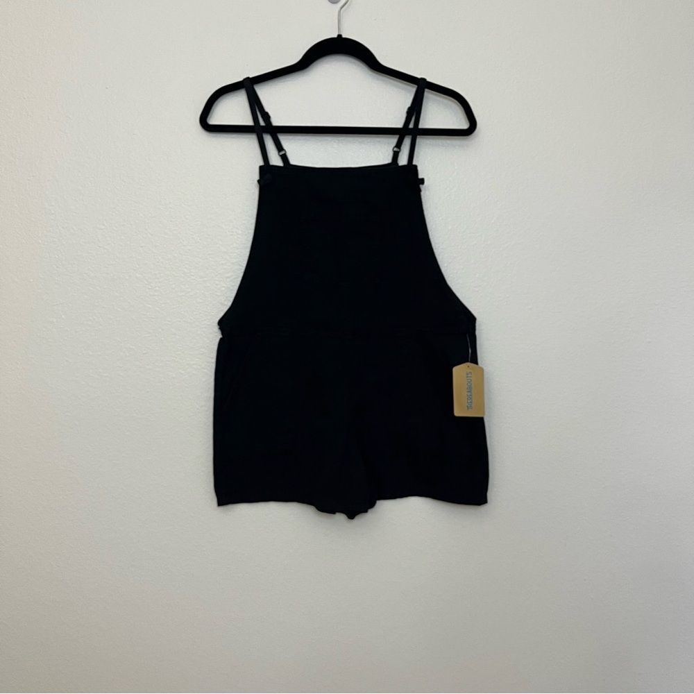 Thereabouts black denim romper one-piece garment featuring overall Shortalls XL